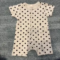 petit main 水玉模様ロンパース ベージュ 80cm
