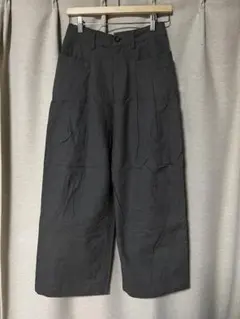 niko and... ニコアンド 起毛ワイドタックパンツ グレー