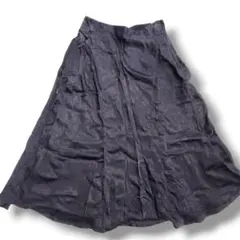 【美品】ドゥーズィエムクラス フレアスカート 36 光沢 ドレープ 黒 日本製のサムネイル