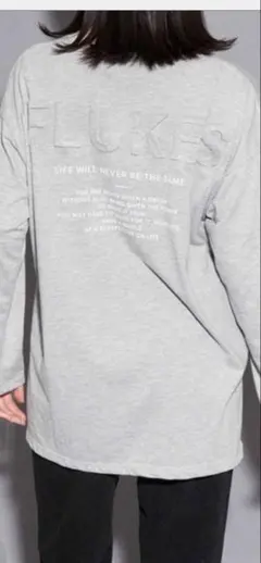 ANAP エンボス×フロントプリントロンT グレー ロゴプリント 長袖Tシャツ