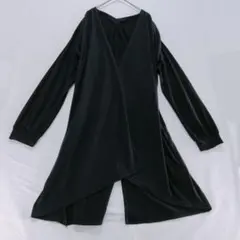 a879　アズールバイマウジー　ロングカーディガン　透け感　S　ブラック