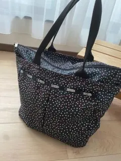 レスポートサック トートバッグ ミニボストン 黒星柄