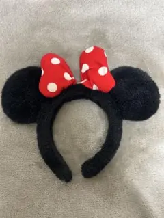 ディズニー ミニーマウス カチューシャ 赤ドット リボン