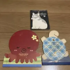 【平成レトロ　メモ帳】alpha pointタコ　カメ　犬はがせるくっつくメモ