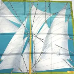 【美品】LOEWE ロエベ シルク スカーフ ブルー