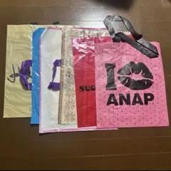 ANAP ショップ袋 ショッパー　まとめ売り ビニール袋 WEGO 6枚