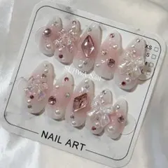 【現品】韓国 ネイルチップ ワンホン オーダー ちゅるん チーク キラキラ 上品