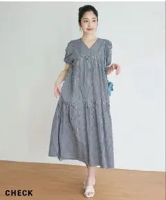 【美品】ベースメント パフスリーブロングワンピース