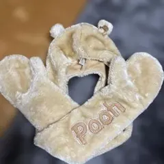 Pooh 被り物 マフラー付き ファンキャップ