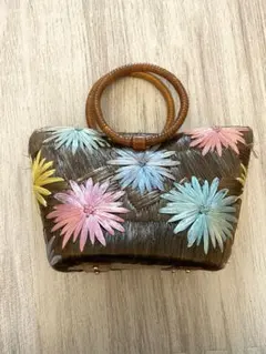 ケイトスペード　花柄かごバッグ