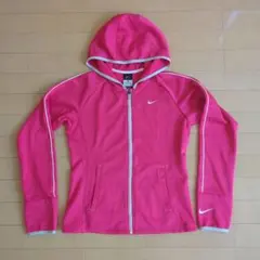 NIKE ジップアップフードパーカー　レディースS　ドライフィット　ピンク