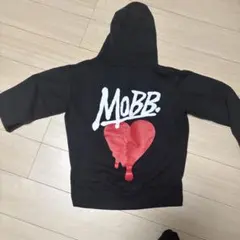 MOBB. ハートプリント ブラックパーカー