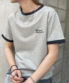 feepur エンブロイダリー配色リンガーTee