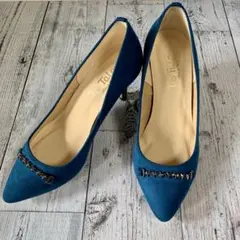 ルタロン◆Le Talon◆ 7CMスタービットパンプス★サックスブルー