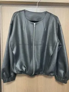 ブラック レザー風ジャケット