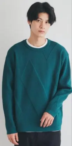 THE SHOP TK クールネックニット グリーン XL