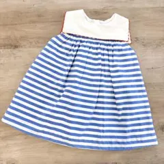 【セール❋】Jacadi♥ボーダーワンピース 襟付き セーラー /12M74cmのサムネイル