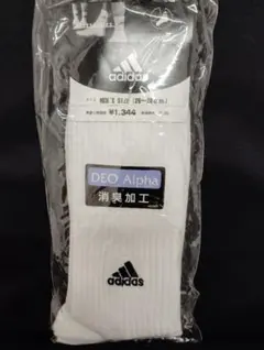 アディダス　靴下　26-28cm 白ホワイト　DEO Alpha 消臭加工