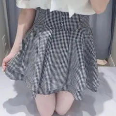 ♡ evelyn ダブルフレアsk ギンガムチェック ♡