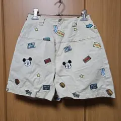 moussy Disney ミッキー刺繍 ベージュ ハーフパンツ