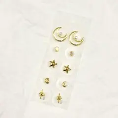 ゴールド×オーロラストーン　耳ツボジュエリー　耳つぼジュエリー