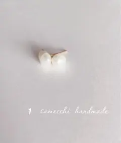 淡水パール　ピアス　ホワイト