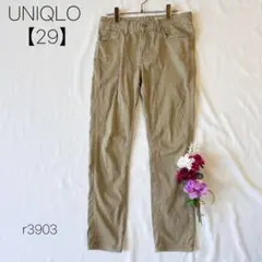 ユニクロ　チノパン　ストレートパンツ　ベーシック　綿混　ベージュ　【29】
