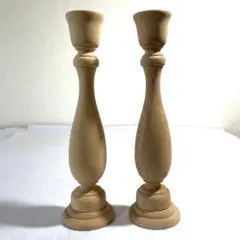 美品 vintage ヴィンテージ　無垢　木製キャンドルホルダーのサムネイル