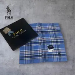 【新品未使用】ポロラルフローレン ハンドタオル チェック ブルー ハンカチ