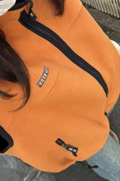 [古着] オレンジ フリースベスト ラストお値下げ！