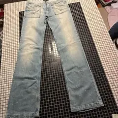 【激レア】DIESEL ライトブルーストレートデニムパンツ　ダメージジンズ