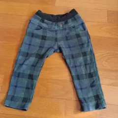 裏起毛　チェック柄パンツ（グリーン・ブラック・ブルー）
