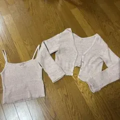 chico ショートカーディガン＋キャミソール