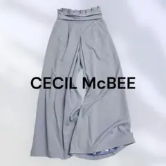 セシルマクビー　ハイウエスト　ワイドパンツ　脚長効果　ウエストゴム　ゆったり　M