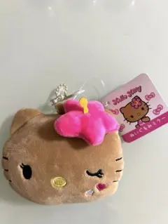 サンリオ　日焼けキティー　ぬいぐるみミラー　しまむら　花ピンク