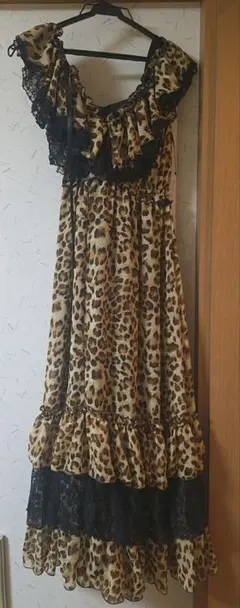 Xmasセール BANANA CHIPS マキシ丈ワンピース レオパード柄