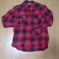 レッド/ブラック チェック柄 長袖シャツ Mサイズ