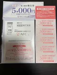 ＡＦＣ－ＨＤアムスライフサイエンス 株主優待券 1セット