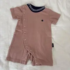 Polo 刺繍　半袖ロンパース 70 くすみピンク