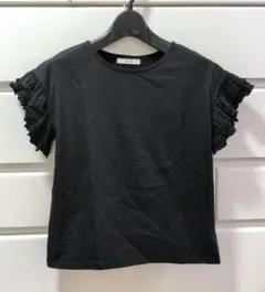 SIMPLICITE フリル袖 半袖Tシャツ ブラックのサムネイル