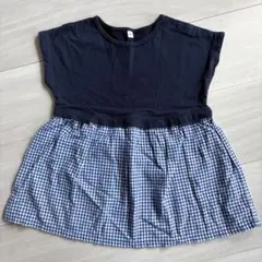 無印良品　半袖トップス90cm ベビー　女の子　ネイビー