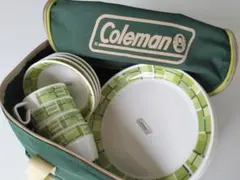 Coleman アウトドア食器セット 収納ケース付　4個セット+皿多数