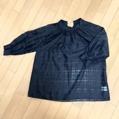 黒　シースルー　シアーブラウス　チェック