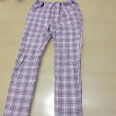 anyFAM パープル系チェック長ズボン