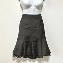 格安・美品◆組曲・フレアスカート ひざ丈 ダークブラウンのサムネイル
