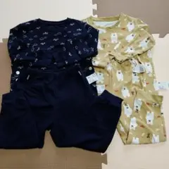 ユニクロ　長袖パジャマ 100サイズ2枚セット　飛行機＆しろくまパンツ