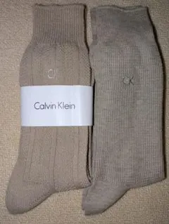 新品☆カルバンクラインCalvin Kleinメンズソックス靴下2足ベージュ
