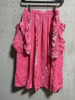 美品　25FW コムデギャルソンガール　ベルベット　ピンク　スカート メルカリ