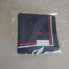 【新品未使用】ラルフローレン　ハンカチ　ドット柄　ネイビー 大判