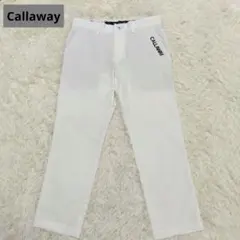 CALLAWAY ホワイト ゴルフストレートパンツ刺繍ロゴ薄手